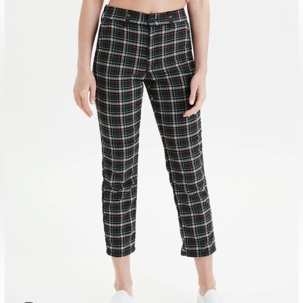 American Eagle Stretch Plaid Super Skinny Trouser Size 2